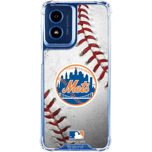 MLB New York Mets Game Ball Moto G 5G (2024) Clear Case